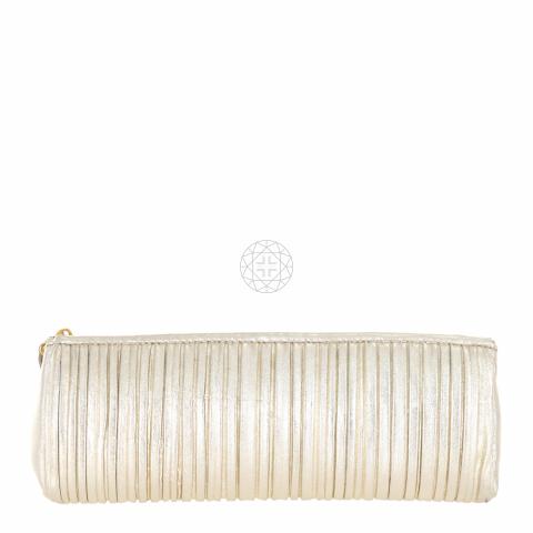 Sell Miu Miu Pleated Leather Wristlet Clutch Gold HuntStreet